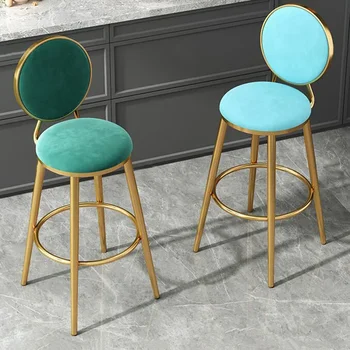 Высокие барные стулья Обеденные стулья для гостиной Офисное дизайнерское скандинавское кресло, Бархатная стойка, Высокий кухонный табурет, мебель Barkrukken