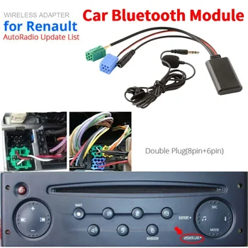 Новый автомобильный модуль Bluetooth, адаптер AUX с микрофоном, аудио громкой связи, музыкальный адаптер MP3, аудиокабель AUX для Renault Список обновлений Радио