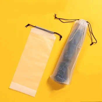 Переносная сумка-чехол для зонта со шнурком, многоразовый органайзер из матового полупрозрачного материала Eva, защищающий зонт от капель.