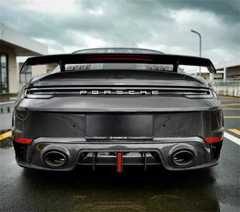 Подходит для Porsche 992 Turbo s с дооснащением Paktech Dry Бампер из углеродного волокна, задний спойлер
