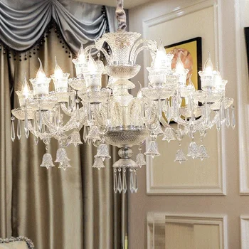 Хрустальная люстра K9, винтажное освещение для гостиной, спальни, кухни, подвесной потолочный светильник с прозрачным корпусом, светильники для дома